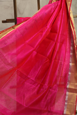 Rani Pink Chanderi Silk Saree-SRRPCSS91