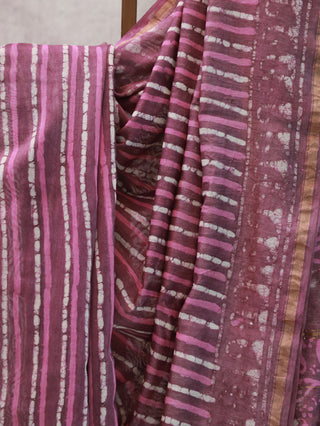 Mauve HBP Cotton Silk Chanderi Saree-SRMCSCS285