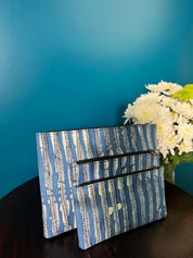 Blue HBP Cotton Pouch (Set Of 3)-SRBCP41