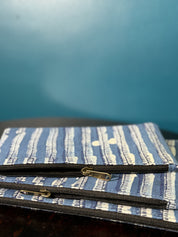 Blue HBP Cotton Pouch (Set Of 3)-SRBCP41