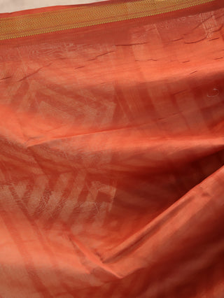 Light Brown HBP Cotton Silk Saree With Maheshwari Border - SRLBCSCS372