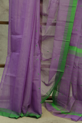 Purple Cotton Chanderi Saree - SRRGCCS19