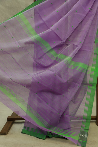 Purple Cotton Chanderi Saree - SRRGCCS19