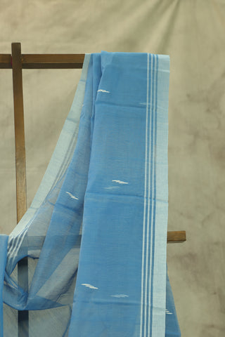 Denim Blue Cotton Chanderi Saree - SRDBCCS06