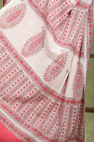 Pastel Red HBP Cotton Saree-SRPRCS276 (RD01)