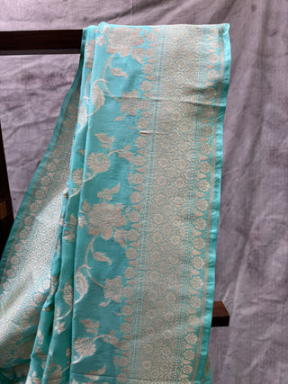 Mint Green Banarasi Silk Saree-SRMGBSS175