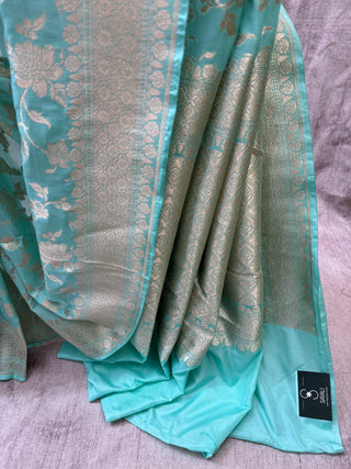 Mint Green Banarasi Silk Saree-SRMGBSS175