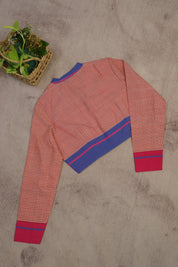 Peach Cotton Patteda Anchu Blouse