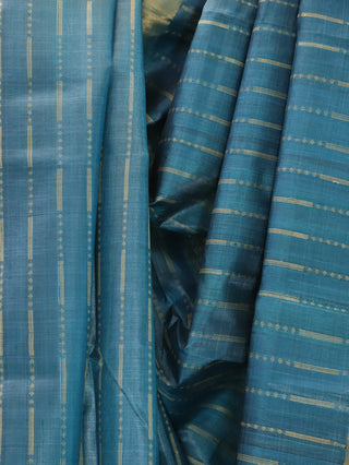 Teal Blue Tussar Silk Saree - SRTBTSS341