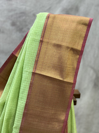 Green Silk Maheshwari Saree -SRGTSMS117