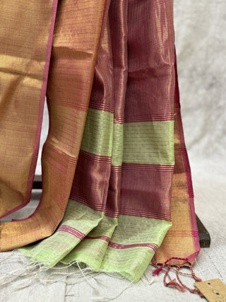 Green Silk Maheshwari Saree -SRGTSMS117