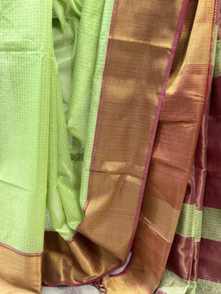 Green Silk Maheshwari Saree -SRGTSMS117