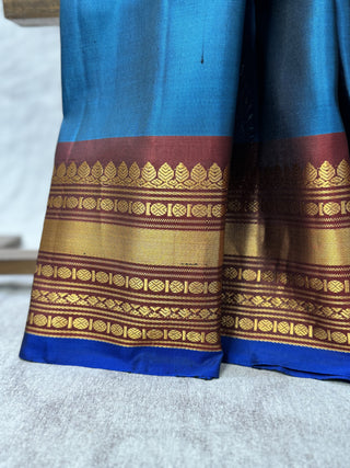 Blue Gadwal Silk Saree - SRSBGSS119
