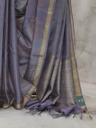 Light Purple Tussar Silk Saree - SRLPTSS393