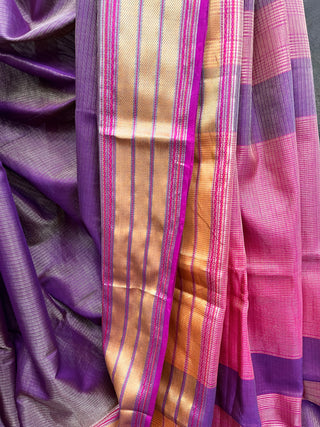 Purple Maheshwari Tissue Silk Saree - SRPMTSS94