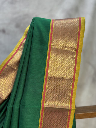 Green Cotton Silk Maheshwari Saree -SRGCSMS271