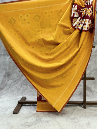 Red Pochampalli Cotton Ikat Saree-SRRCIS62