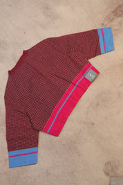 Maroon Big Checks Cotton Patteda Anchu Blouse