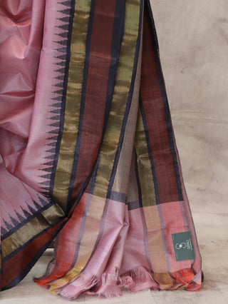 Pink Tussar Silk Saree - SRPTSS399