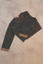 Two Tone Green-Purple Cotton Mangalgiri Blouse