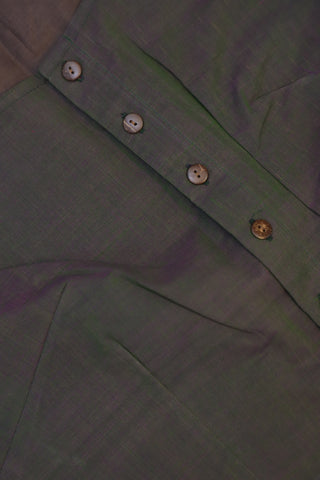 Two Tone Green-Purple Cotton Mangalgiri Blouse