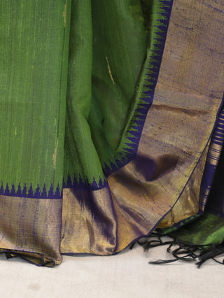 Mehndi Green Raw Silk Saree-SRMGRSS163