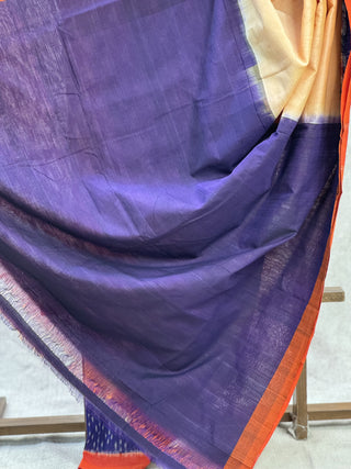 Orange Pochampalli Cotton Ikat Saree-SROPCIS79