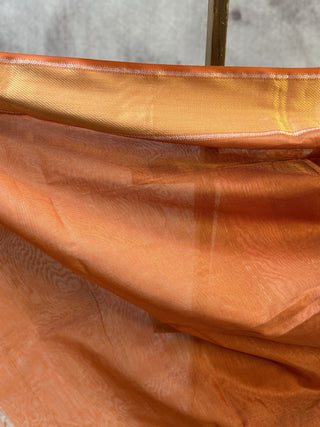 Peach Maheshwari Tissue Silk Saree- SRPMTSS169