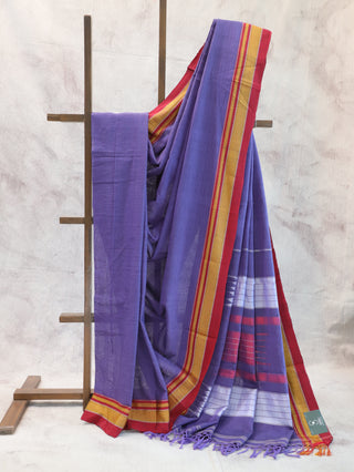 Purple Cotton Ilkal Saree-SRPCIS149