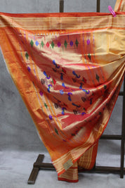 Pastel Orange Silk Paithani Saree - SRPOSPS558