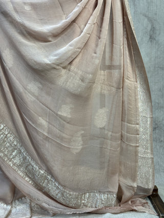 Beige Georgette Banarasi Silk Saree - SRBGBSS198