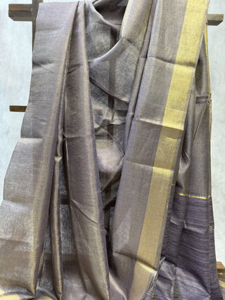 Purple Tussar Silk Saree-SRPTSS558