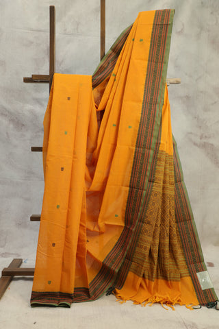 Rust Orange Kanchi Cotton Saree - SRROKCS95