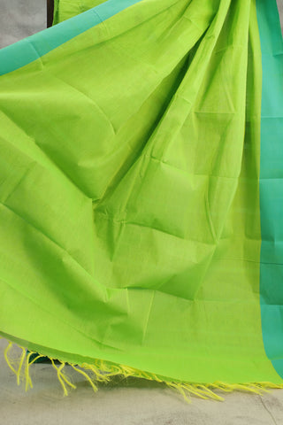 Parrot Green Kanchi Cotton Saree - SRPGKCS65