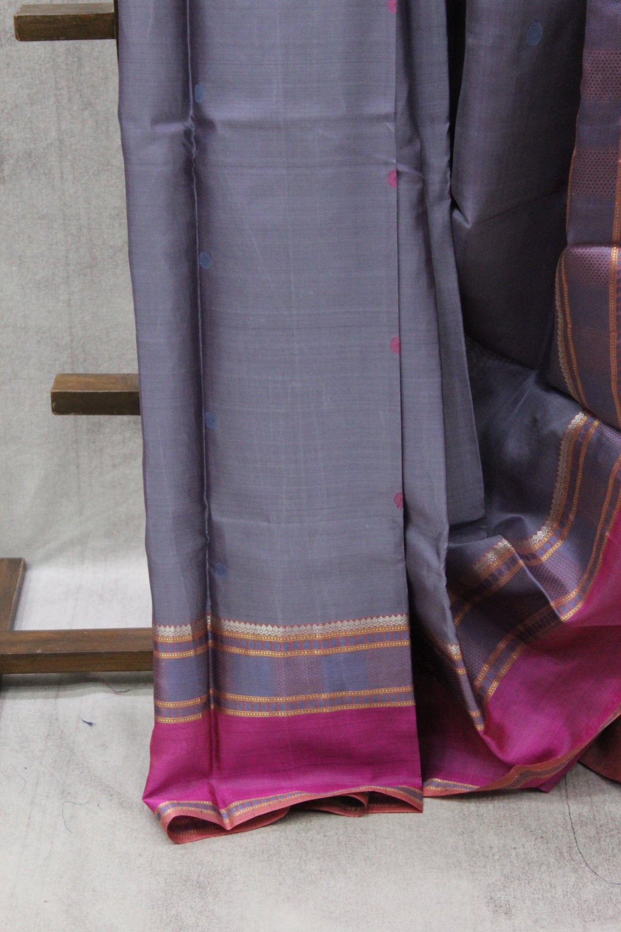 Dusty Lavender Kanjeevaram Silk Saree (DEFECT) - SRDLKSS65-PI