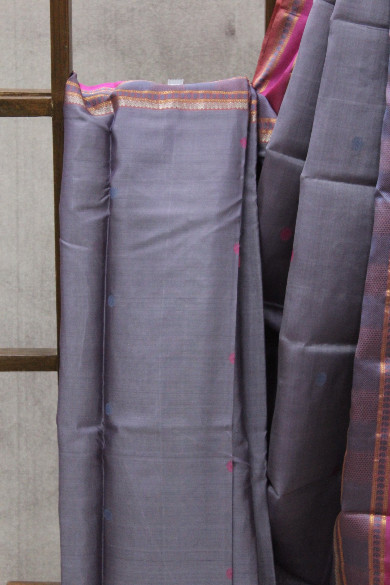 Dusty Lavender Kanjeevaram Silk Saree (DEFECT) - SRDLKSS65-PI