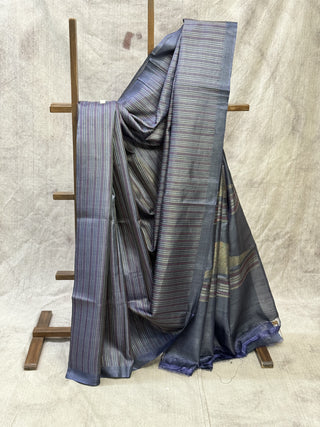 Dark Violet Tussar Silk Saree-SRDVTSS611