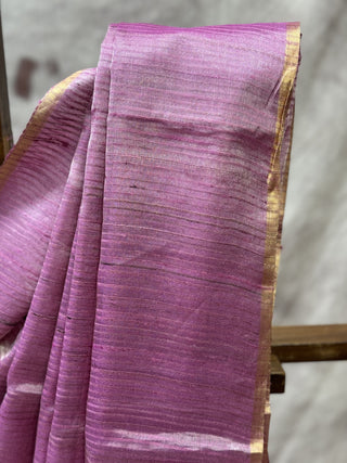 Pink Tussar Silk Saree - SRPTSS607