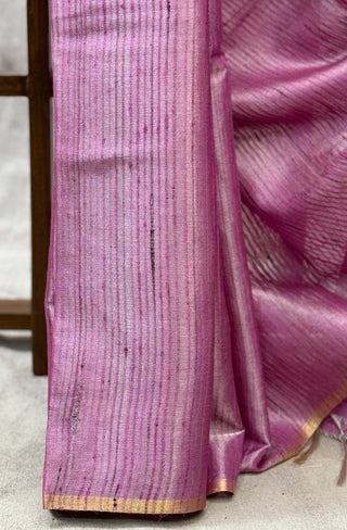 Pink Tussar Silk Saree - SRPTSS607