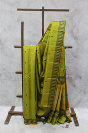 Olive Green Kanjeevaram Silk Saree - SROGKSS636