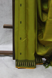Olive Green Kanjeevaram Silk Saree - SROGKSS636