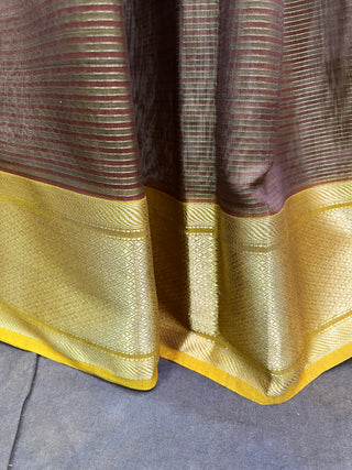 Brown Maheshwari Tissue Silk Saree - SRBMTSS113