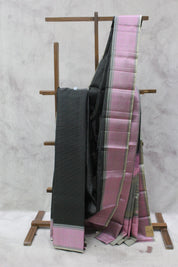 Black Kanjeevaram Silk Saree-SRBKSS628