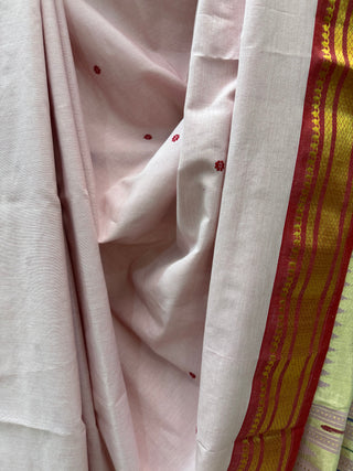 Baby Pink Cotton Paithani Saree-SRBPCPS146