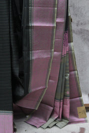 Black Kanjeevaram Silk Saree-SRBKSS628