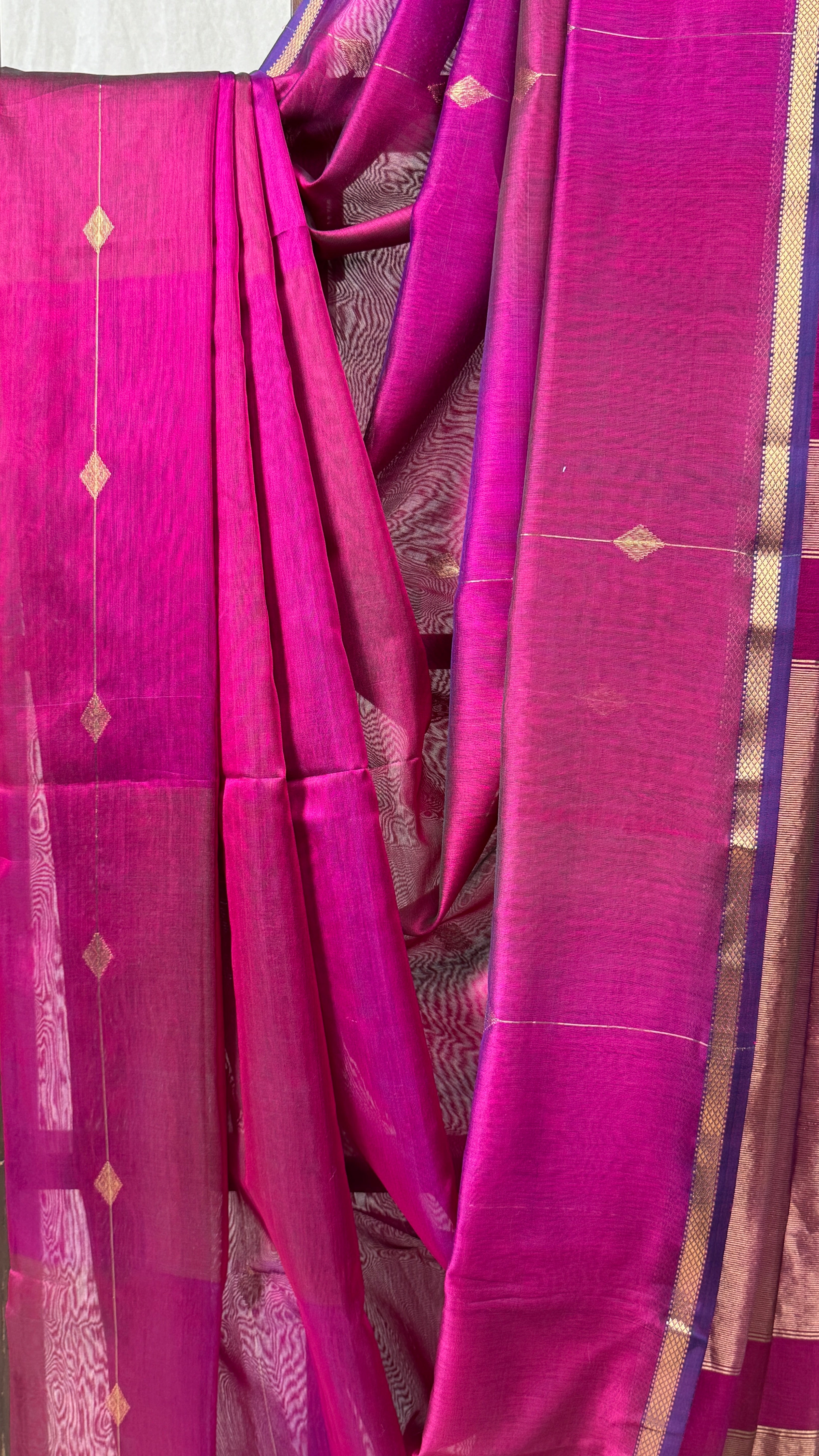 Two Tone Pink Maheshwari Saree - SRTTPMS695