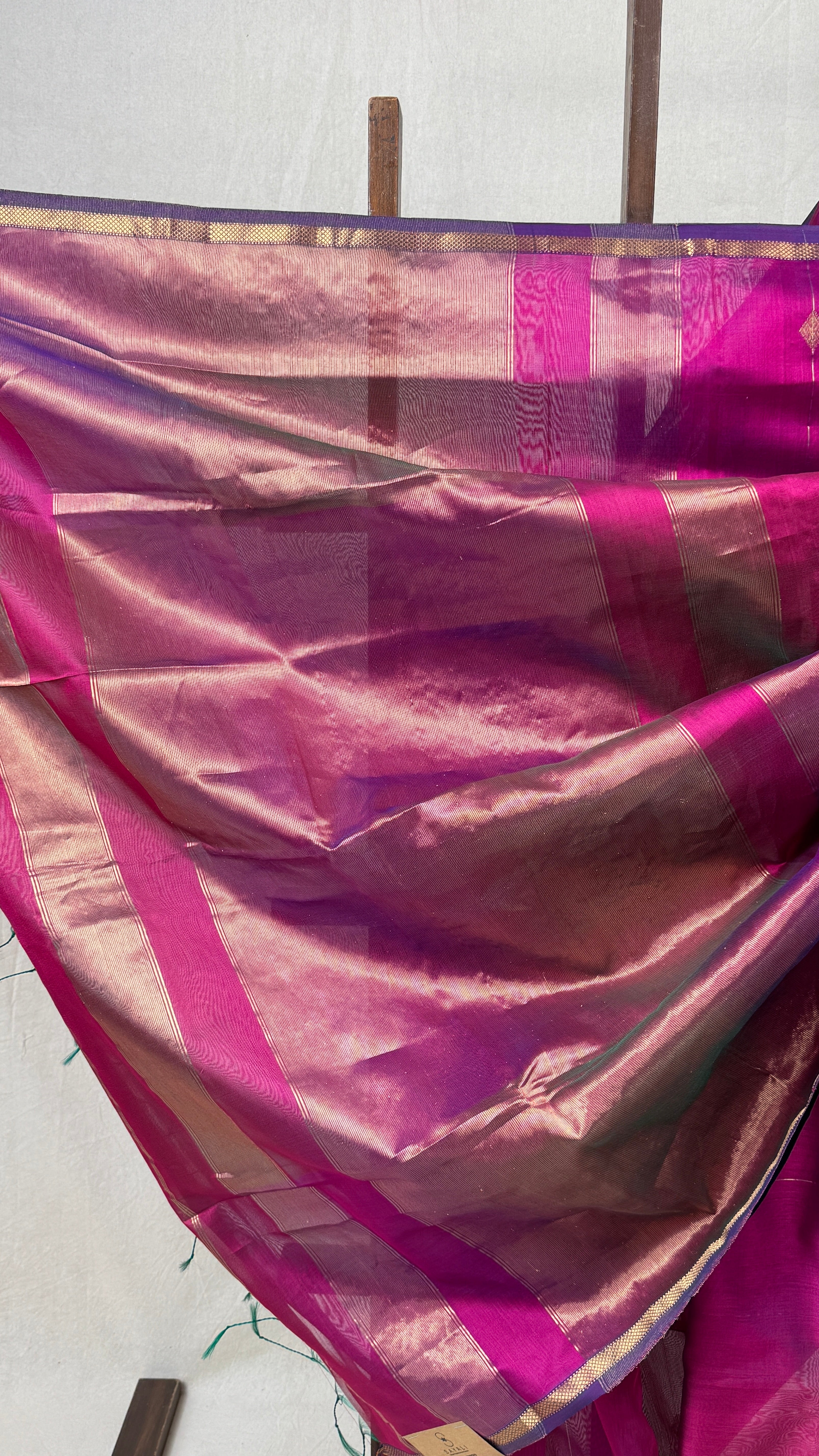 Two Tone Pink Maheshwari Saree - SRTTPMS695