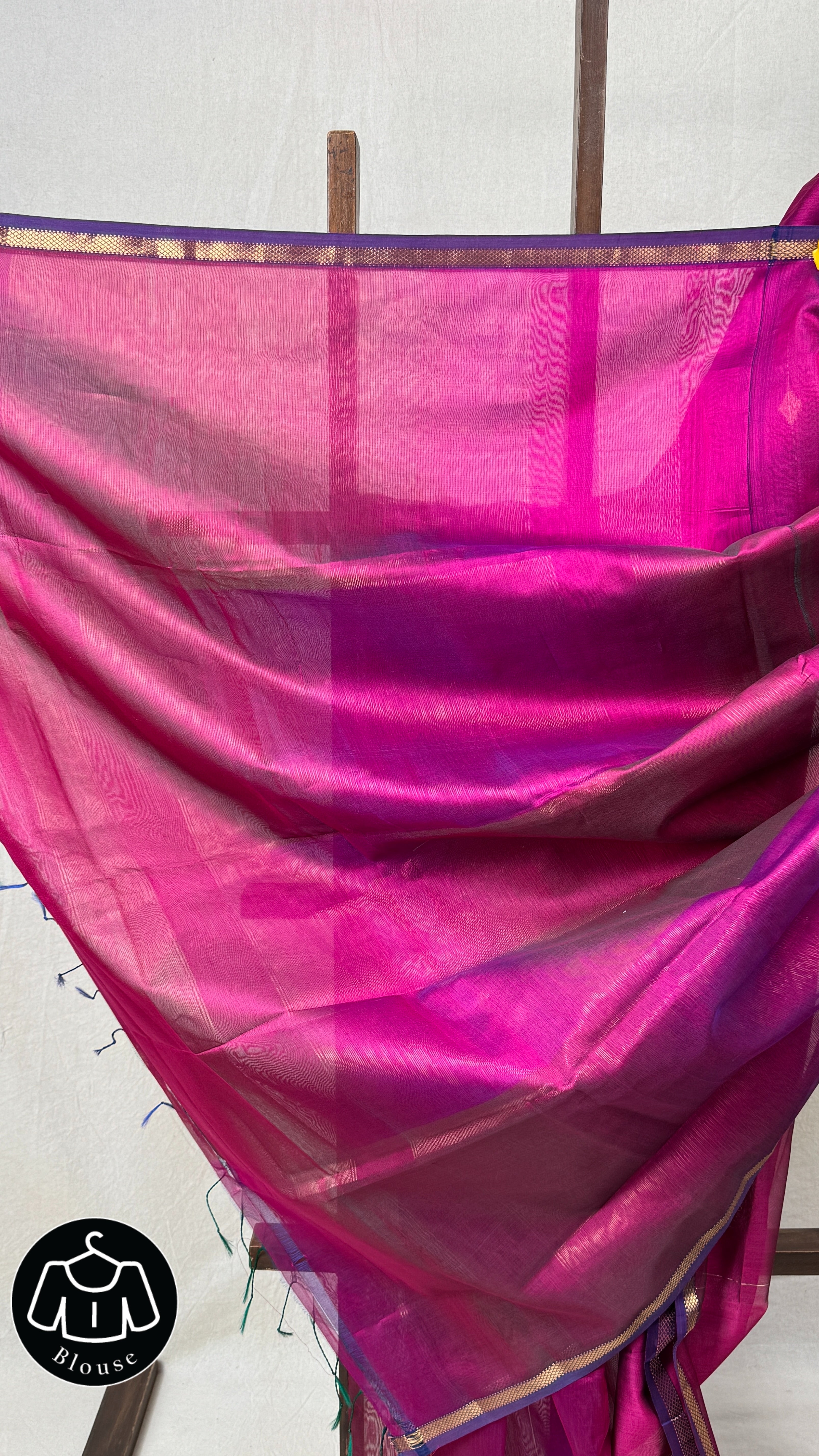 Two Tone Pink Maheshwari Saree - SRTTPMS695