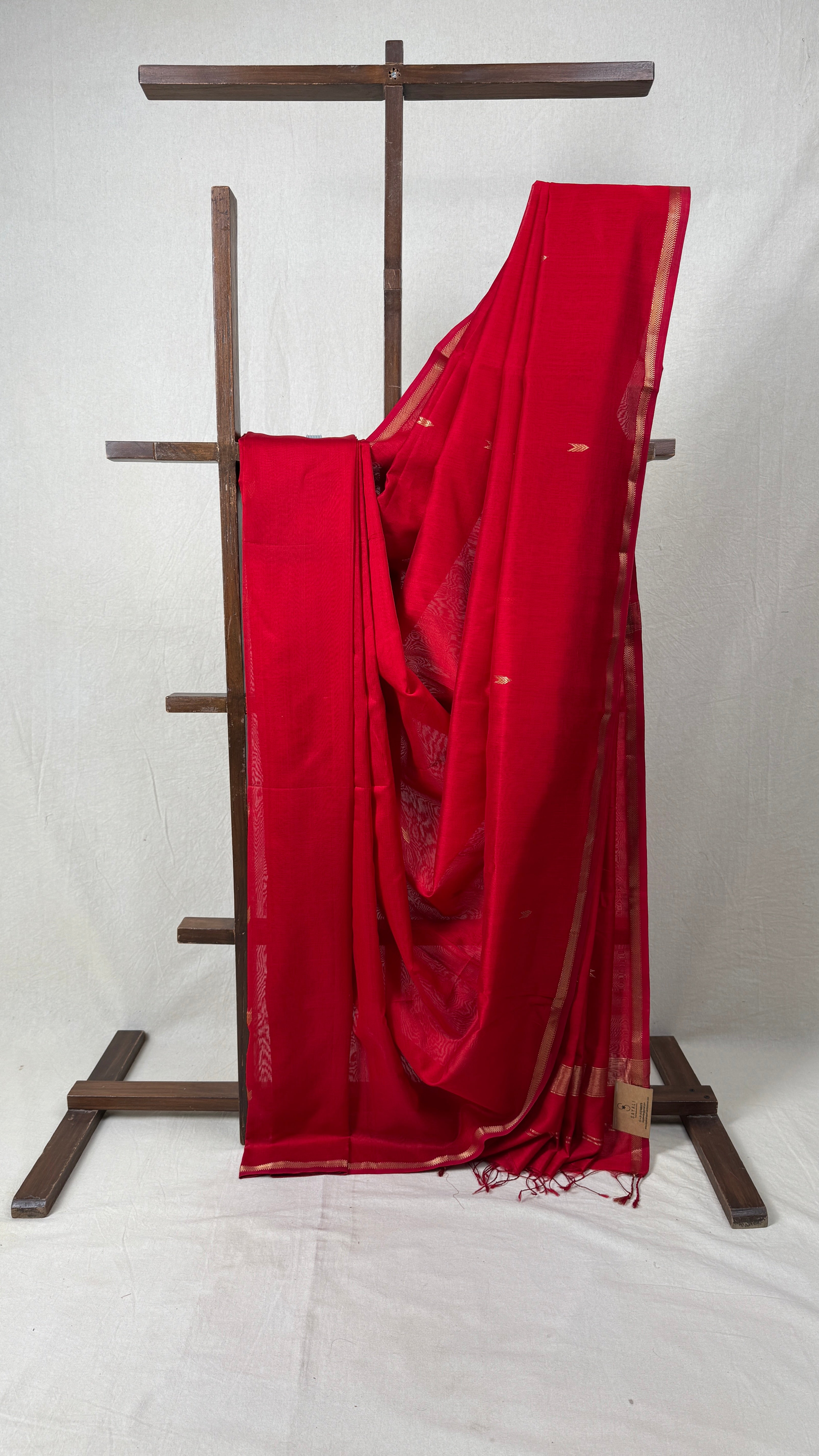 Red Maheshwari Saree - SRRMS697