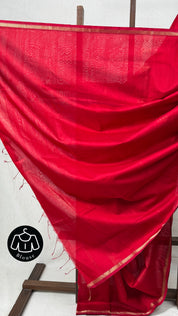 Red Maheshwari Saree - SRRMS697